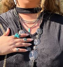 Load image into Gallery viewer, Navajo Pearl with Turquoise Stone Layered Necklace
