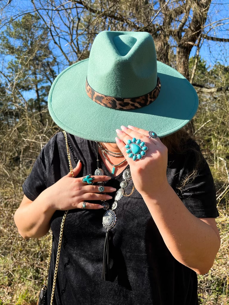 Leopard Wide Brim Hat