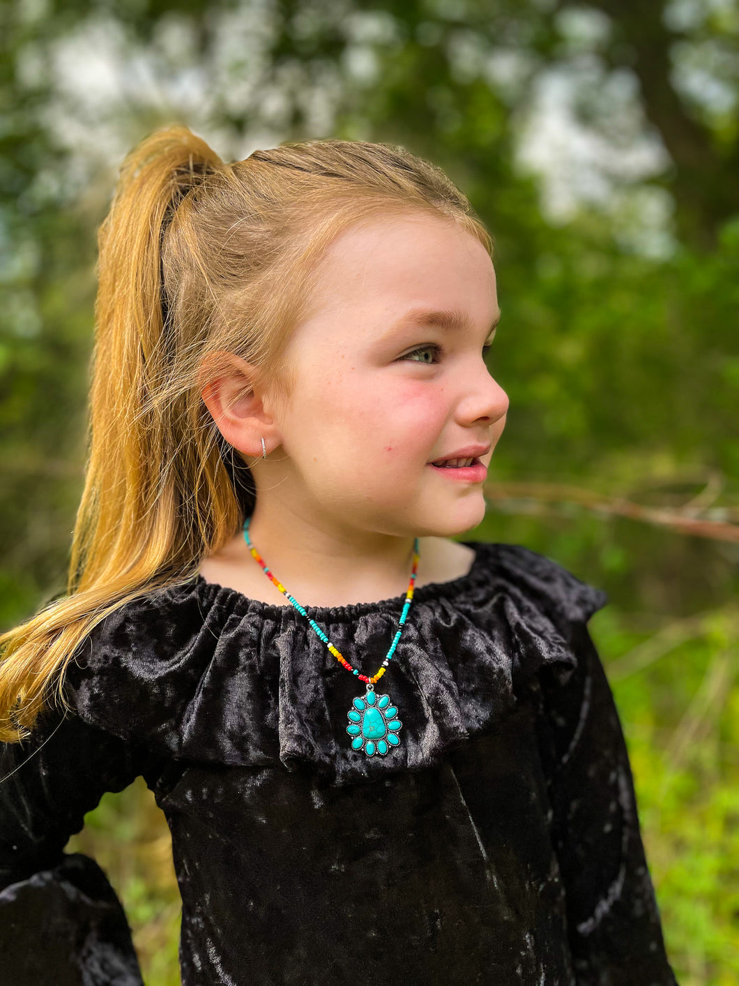 My Girl Kid's Turquoise Stone Necklace