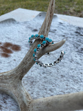 Load image into Gallery viewer, &quot;Silver Wings&quot; Turquoise Stone Hoops
