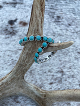 Load image into Gallery viewer, &quot;Silver Wings&quot; Turquoise Stone Hoops
