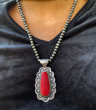 Load image into Gallery viewer, “Happier Alone” Red Concho Necklace
